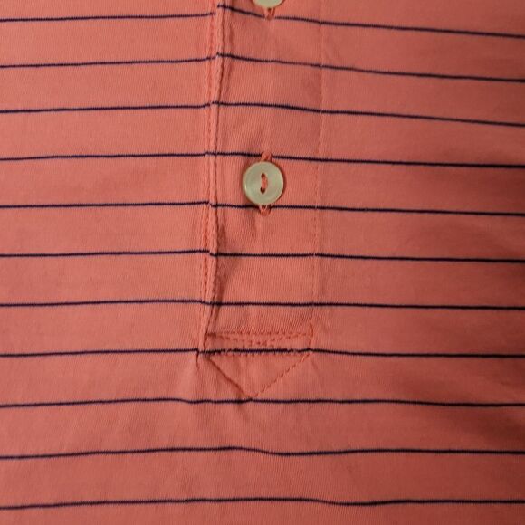 Peter Millar Crown Crafted Bluff Aqua Cotton Polo Mens Shirt Size XL Striped - Picture 6 of 11